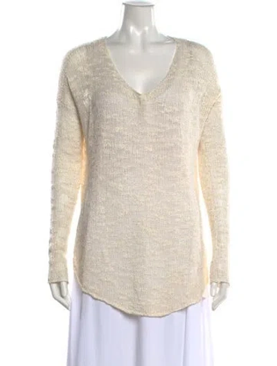 Pre-owned Helmut Lang Silk V-neck Sweater In Neutrals