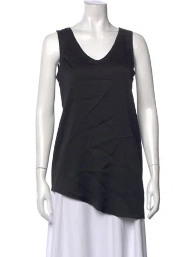 Pre-owned Helmut Lang Silk V-neck Top In Black