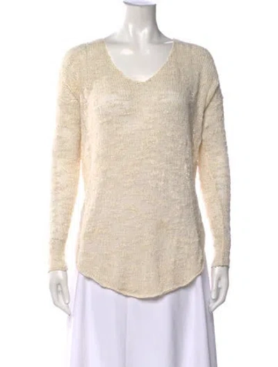 Pre-owned Helmut Lang Silk V-neck Top In Neutrals