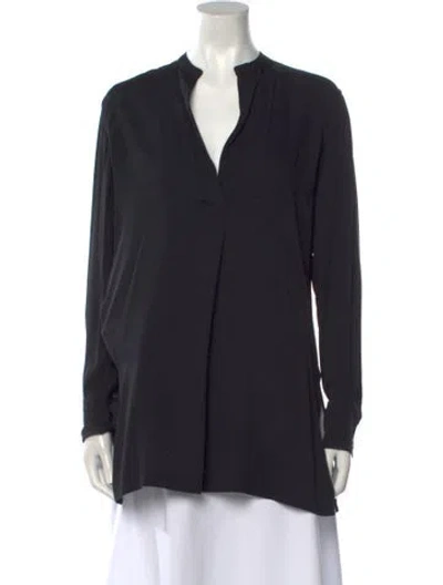 Pre-owned Helmut Lang Silk V-neck Tunic In Black