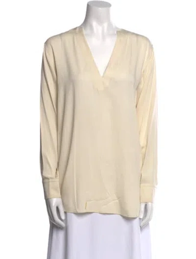 Pre-owned Helmut Lang Silk V-neck Tunic In Neutral
