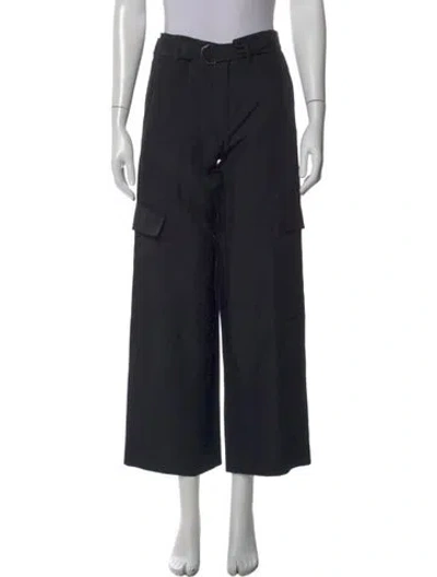 Pre-owned Helmut Lang Silk Wide Leg Pants In Black