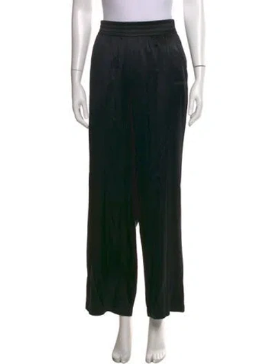 Pre-owned Helmut Lang Silk Wide Leg Pants In Black