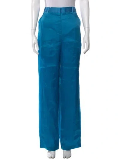 Pre-owned Helmut Lang Silk Wide Leg Pants In Blue