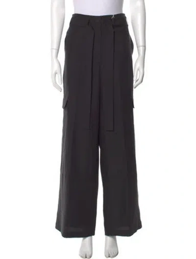 Pre-owned Helmut Lang Silk Wide Leg Pants W/ Tags In Black