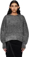 Helmut Lang Apex Lurex Crew Metallic Pullover Silver In Silver - B0k
