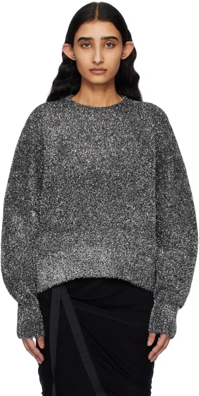 HELMUT LANG SILVER APEX LUREX CREW SWEATER