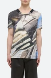 Helmut Lang Abstract-print Cotton T-shirt In Silver Car Print - 1xf