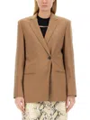 Helmut Lang Single-breasted Blazer Front Pockets In Brown