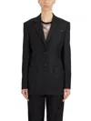 Helmut Lang Single Breasted Shaped Jacket In Black