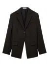 Helmut Lang Single-button Blazer In Brown