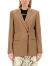 Helmut Lang Single-breasted Blazer Front Pockets In Beige