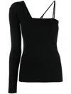Helmut Lang Asymmetric One-sleeve Top In Schwarz