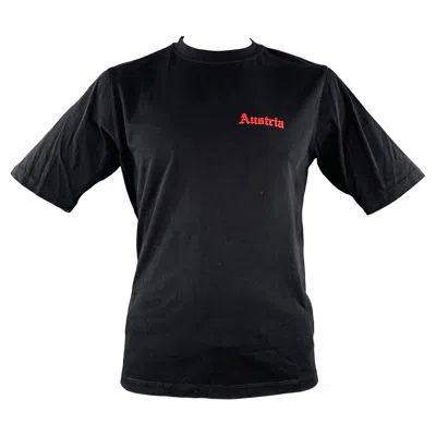 Pre-owned Helmut Lang Size L Austria Black Red Print Cotton Crew Neck T-shirt