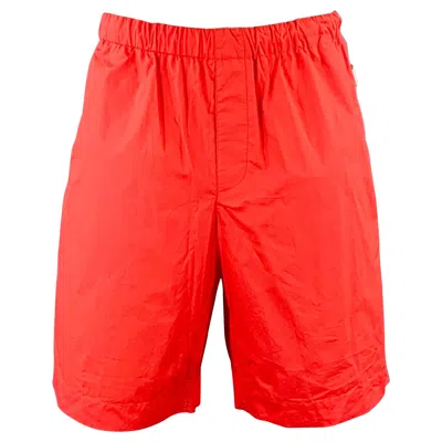 Pre-owned Helmut Lang Size L Red Cotton Zip Pockets Shorts