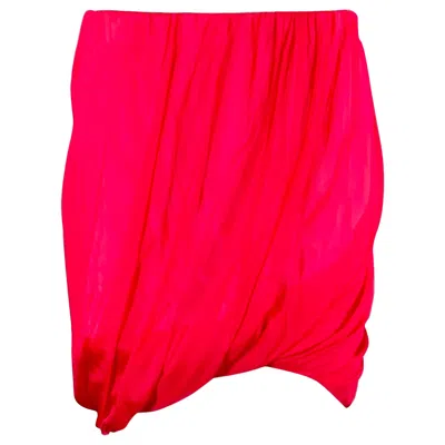 Pre-owned Helmut Lang Size S Pink Silk Bubble Hem Skirt