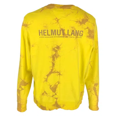 Pre-owned Helmut Lang Size Xxl Yellow Brown Tie Dye Cotton Crew-neck Sweatshirt