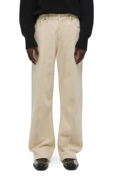 Helmut Lang Ski Wide Leg Jeans In Ecru