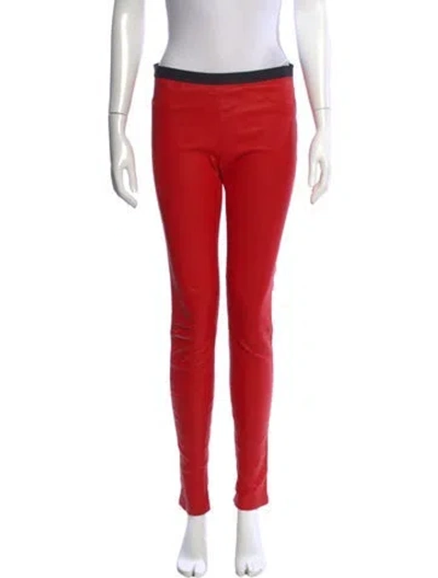 Pre-owned Helmut Lang Skinny Leg Pants In Red