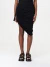 Helmut Lang Draped Jersey Skirt With Adjustable Side Strap In Black