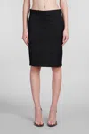 Helmut Lang Wool Skirt Size 4 In Black