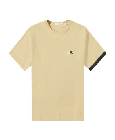 Helmut Lang Slant Logo Crew Neck T-shirt In Nude