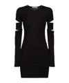 Helmut Lang Slashed Mini Dress Cut-out Sleeves