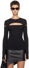 Helmut Lang Slash Long-sleeve Top In Black