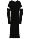 Helmut Lang Slashed Mini Dress Cut-out Sleeves In Black