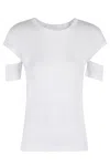 Helmut Lang Slash Shrunken Soft Tee Optic White In J Optic White