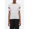 Helmut Lang Slash Shrunken Soft Tee Optic White