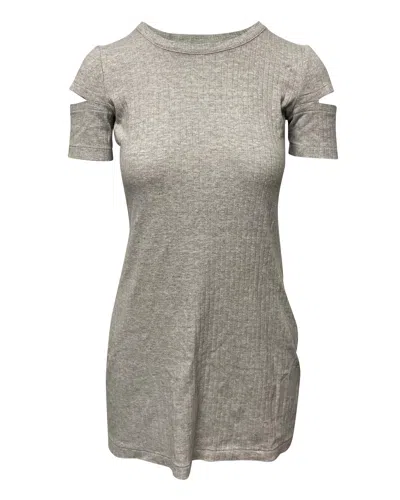 Helmut Lang Slash Sleeve Dress In Grey Cotton