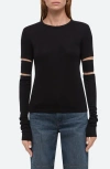 Helmut Lang Slashed Long-sleeved Top In Black