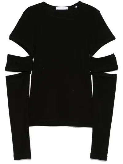 Helmut Lang Slash Top In Schwarz