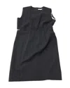 Helmut Lang Slash Waist Shift Dress In Black Polyester In Black