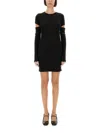 Helmut Lang Slashed Mini Dress Cut-out Sleeves