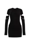 Helmut Lang Slashed Mini Dress Cut-out Sleeves In Black