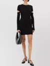 Helmut Lang Slashed Mini Dress Cut-out Sleeves