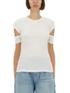 Helmut Lang White Slim Logo T-shirt In White