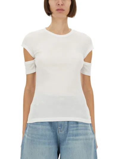 HELMUT LANG SLASHED SHRUNKEN T-SHIRT