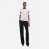 Helmut Lang Turtleneck Cut-out Sleeve Top In Optic White
