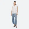 Helmut Lang Sl Apex Tailsleeveless White Cotton Poplin Shirt In White