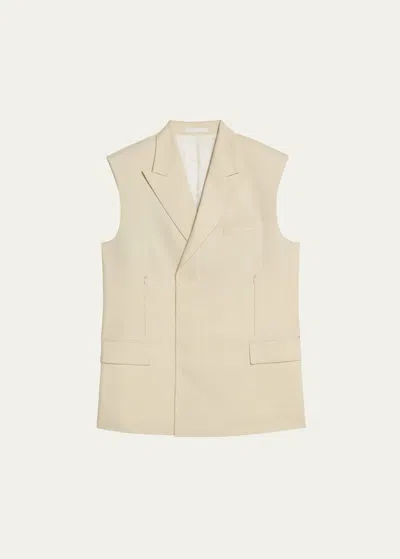 Helmut Lang Sleeveless Car Blazer Summer Sand In Ivory