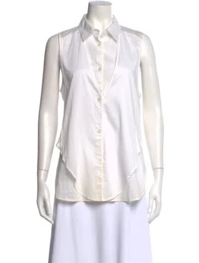 Pre-owned Helmut Lang Sleeveless Blouse In White