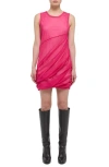 Helmut Lang Womens Gathered Above Knee Mini Dress In Fuschia