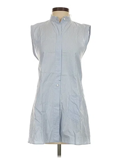 Pre-owned Helmut Lang Sleeveless Button Down Shirt In Blue