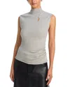 Helmut Lang Sleeveless Button Top In Gray