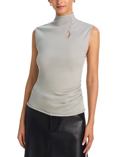 Helmut Lang Sleeveless Button Top In Gray