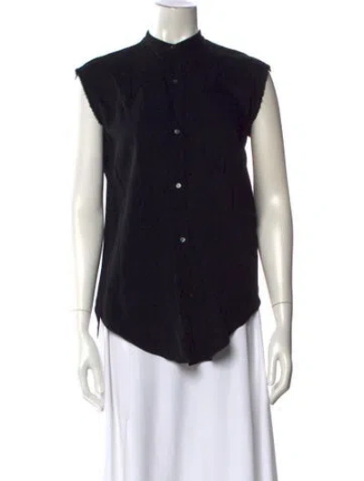 Pre-owned Helmut Lang Sleeveless Button-up Top In Black