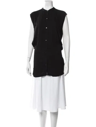 Pre-owned Helmut Lang Sleeveless Button-up Top In Black